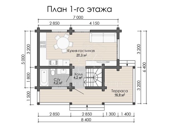 Дом из бруса в «Чашу» «Ангелина»