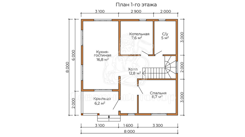 Дом из бруса в «тёплый угол» «Анна»