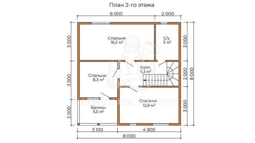 Дом из бруса в «тёплый угол» «Анна»