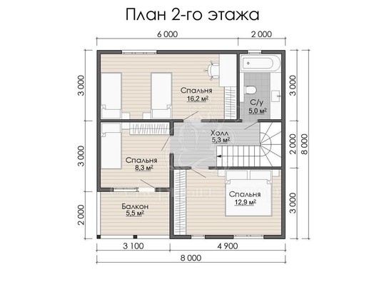 Дом из бруса в «тёплый угол» «Анна»