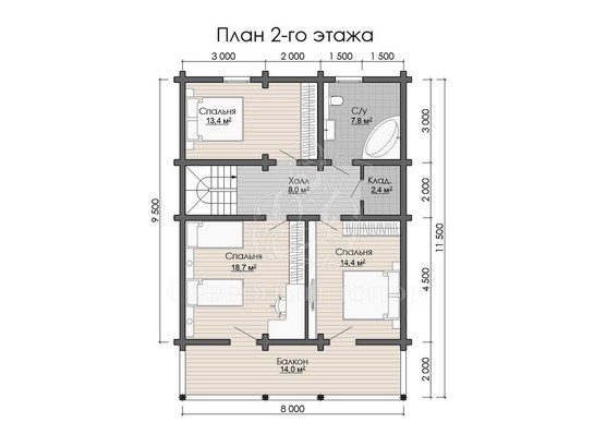 Дом из бруса в «Чашу» «Дана»