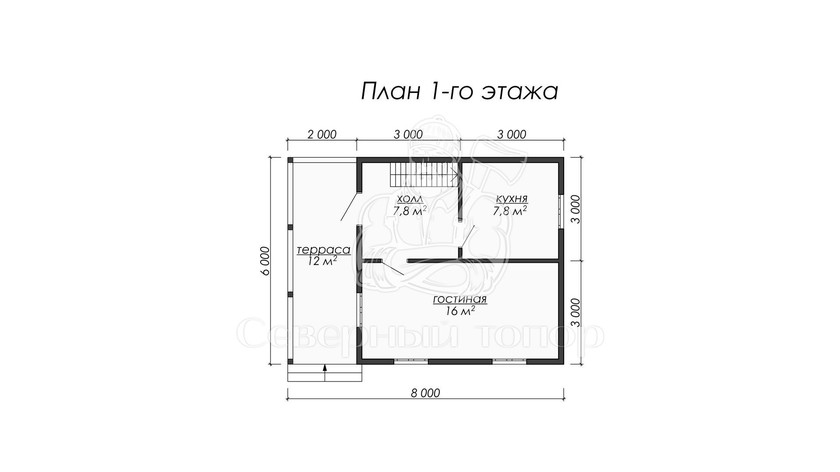 Дом из бруса в «тёплый угол» «Алексия»