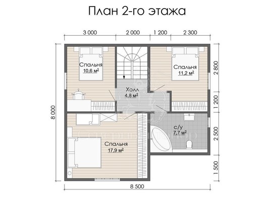 Дом из бруса в «тёплый угол» «Жасмин»