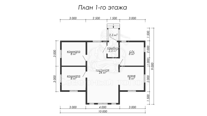 Дом из бруса в «тёплый угол» «Виктория»