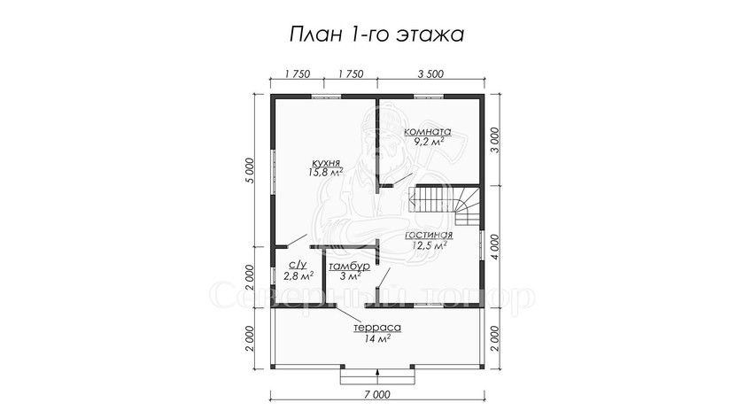 Дом из бруса в «тёплый угол» «Амалия»