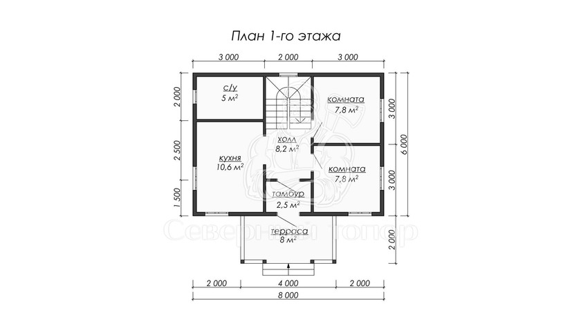 Дом из бруса в «тёплый угол» «Герда»