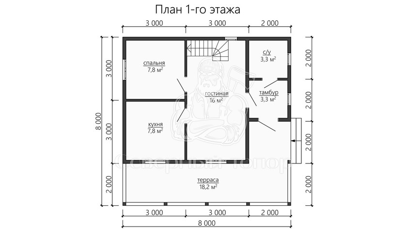 Дом из бруса в «тёплый угол» «Глория»