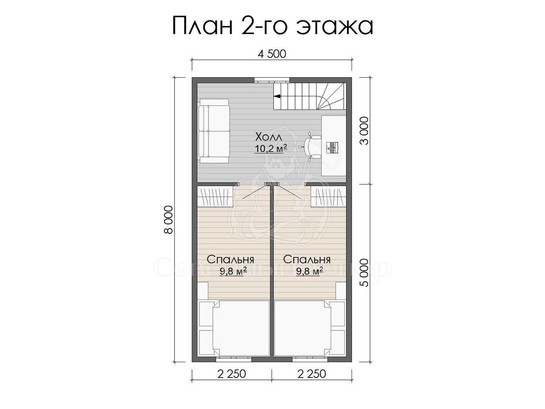 Дом из бруса в «тёплый угол» «Глория»