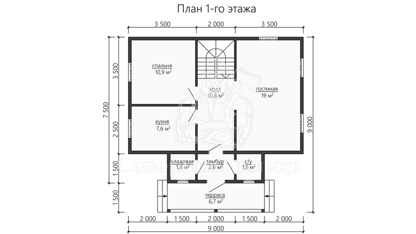 Дом из бруса в «тёплый угол» «Виола»