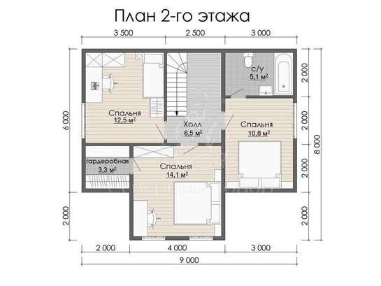 Дом из бруса в «тёплый угол» «Мия»