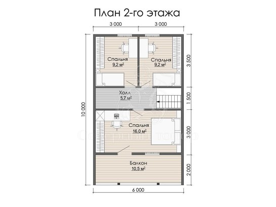 Дом из бруса в «тёплый угол» «Вероника»