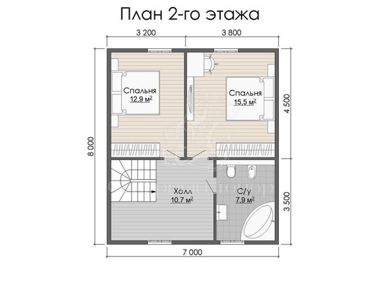 Дом из бруса в «тёплый угол» «Камилла»