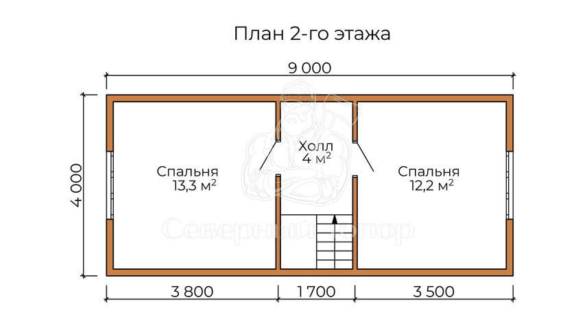 Дом из бруса в «тёплый угол» «Есения»