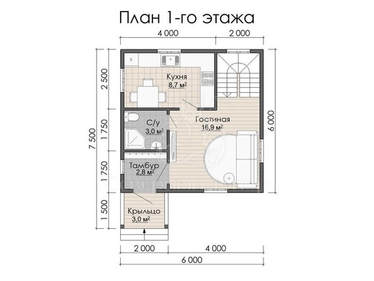 Дом из бруса в «тёплый угол» «Грифина»