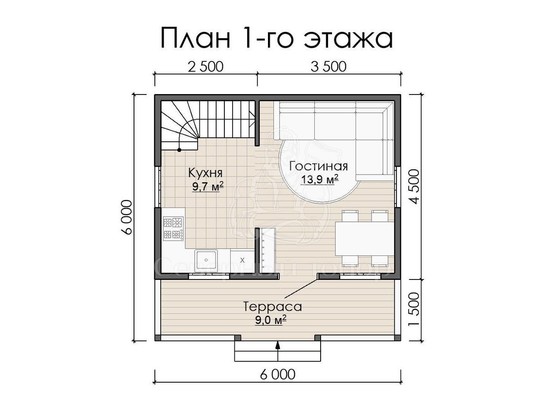 Дом из бруса в «тёплый угол» «Марина»