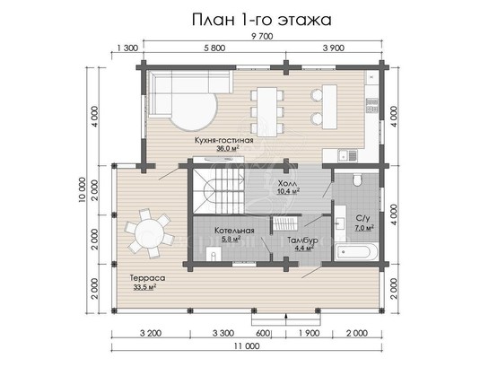 Дом из бруса в «Чашу» «Марьяна»