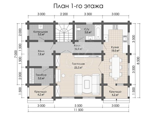 Дом из бруса в «Чашу» «Ника»