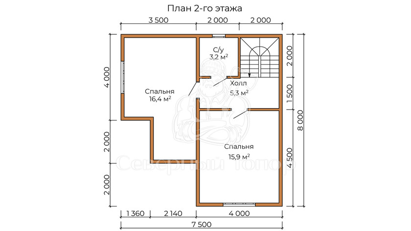 Дом из бруса в «тёплый угол» «Оксана»