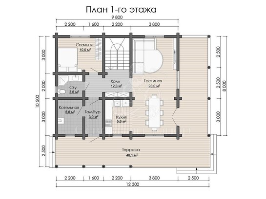 Дом из бруса в «Чашу» «Олеся»
