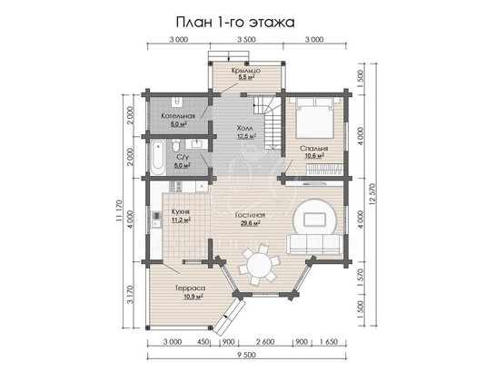 Дом из бруса в «Чашу» «Ольга»