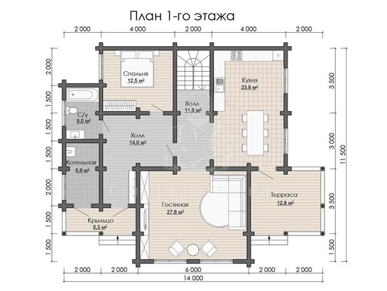 Дом из бруса в «Чашу» «Павлина»