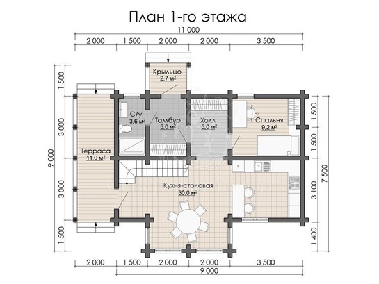 Дом из бруса в «Чашу» «Селена»