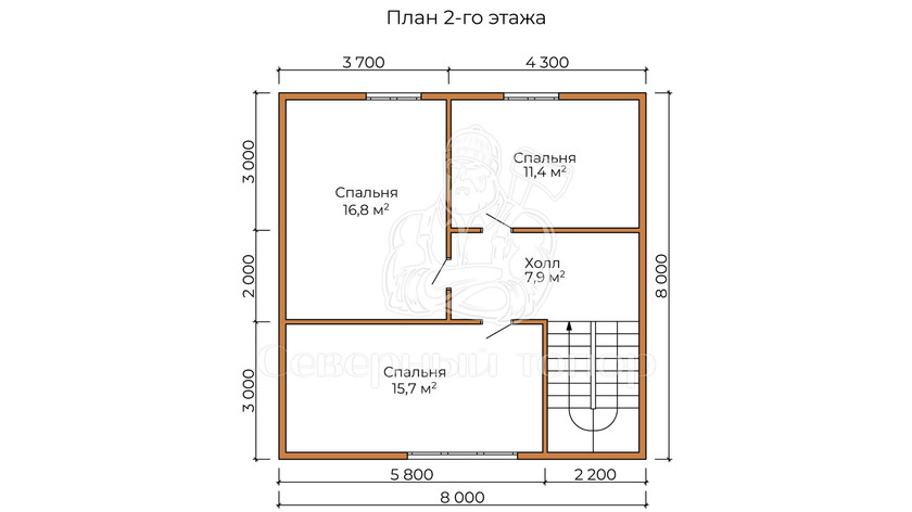 Дом из бруса в «тёплый угол» «Сиана»