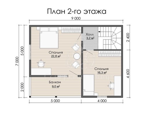 Дом из бруса в «тёплый угол» «София»