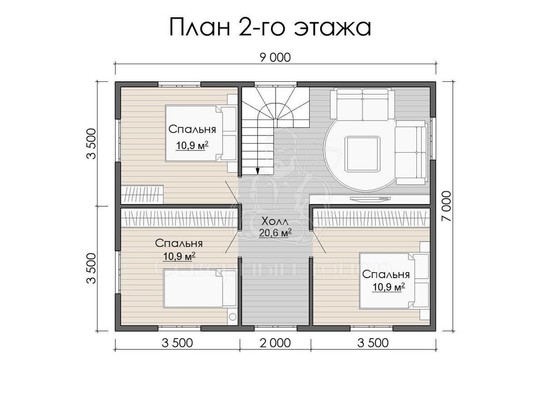 Дом из бруса в «тёплый угол» «Стефания»