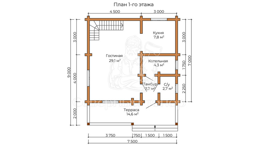 Дом из бруса в «Чашу» «Ведана»