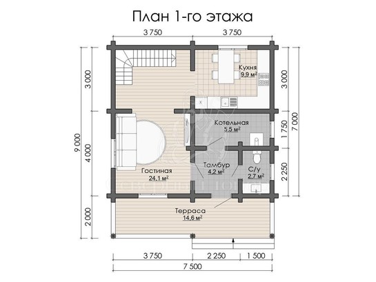 Дом из бруса в «Чашу» «Ведана»