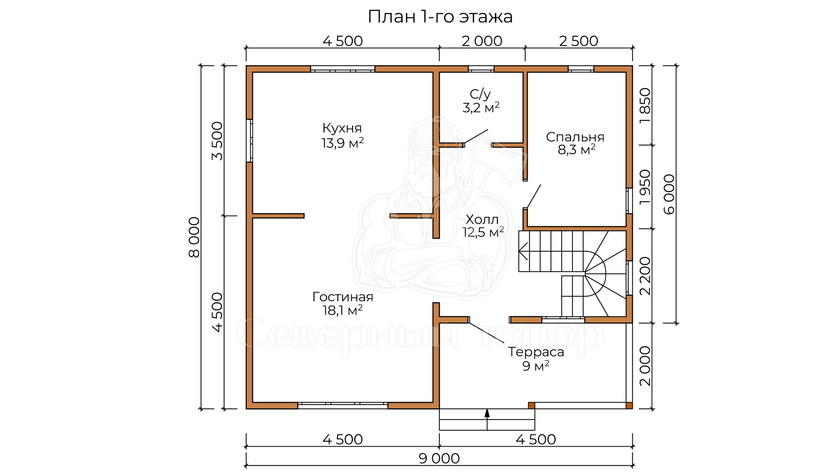 Дом из бруса в «тёплый угол» «Влада»