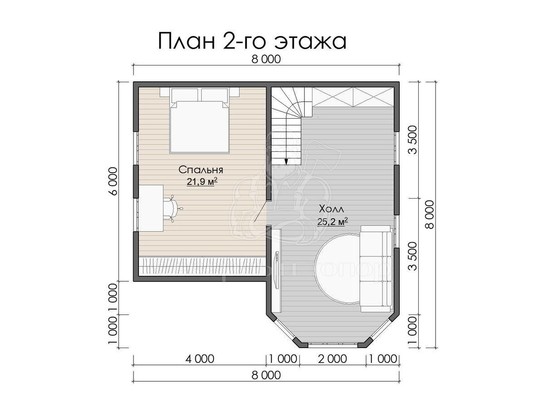 Дом из бруса в «тёплый угол» «Ярослава»